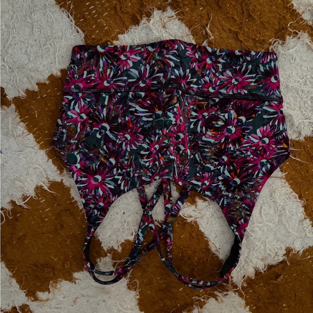 lululemon athletica Floral Sports Bra in Black and Magenta